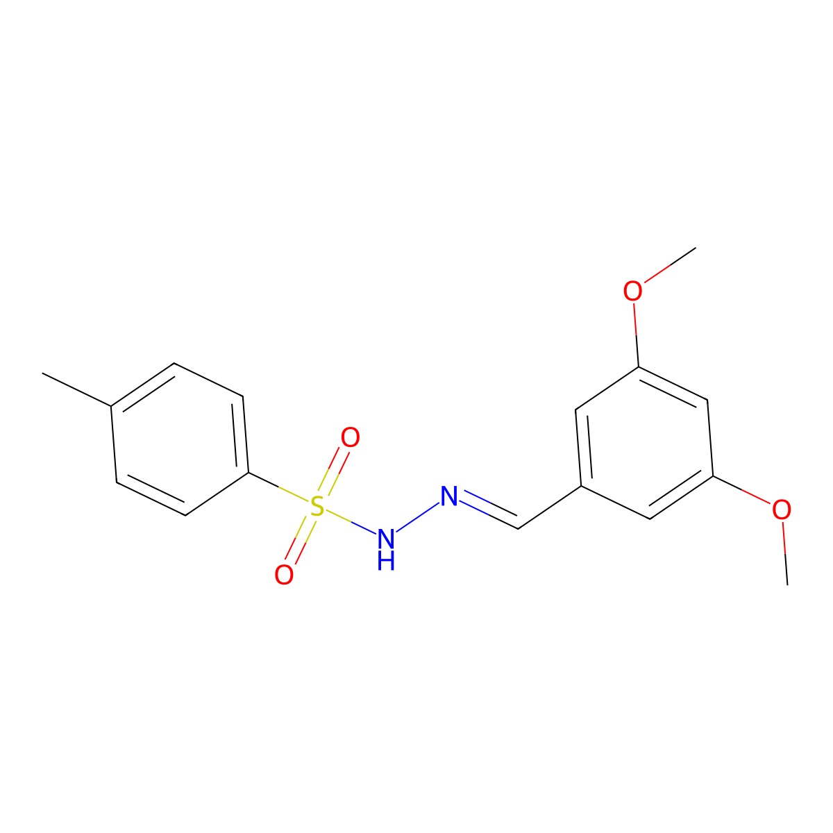 N-(3,5-dimethoxybenzylidene)-4-methylbenzenesulfonohydrazide molecular structure, CAS 676147-57-2