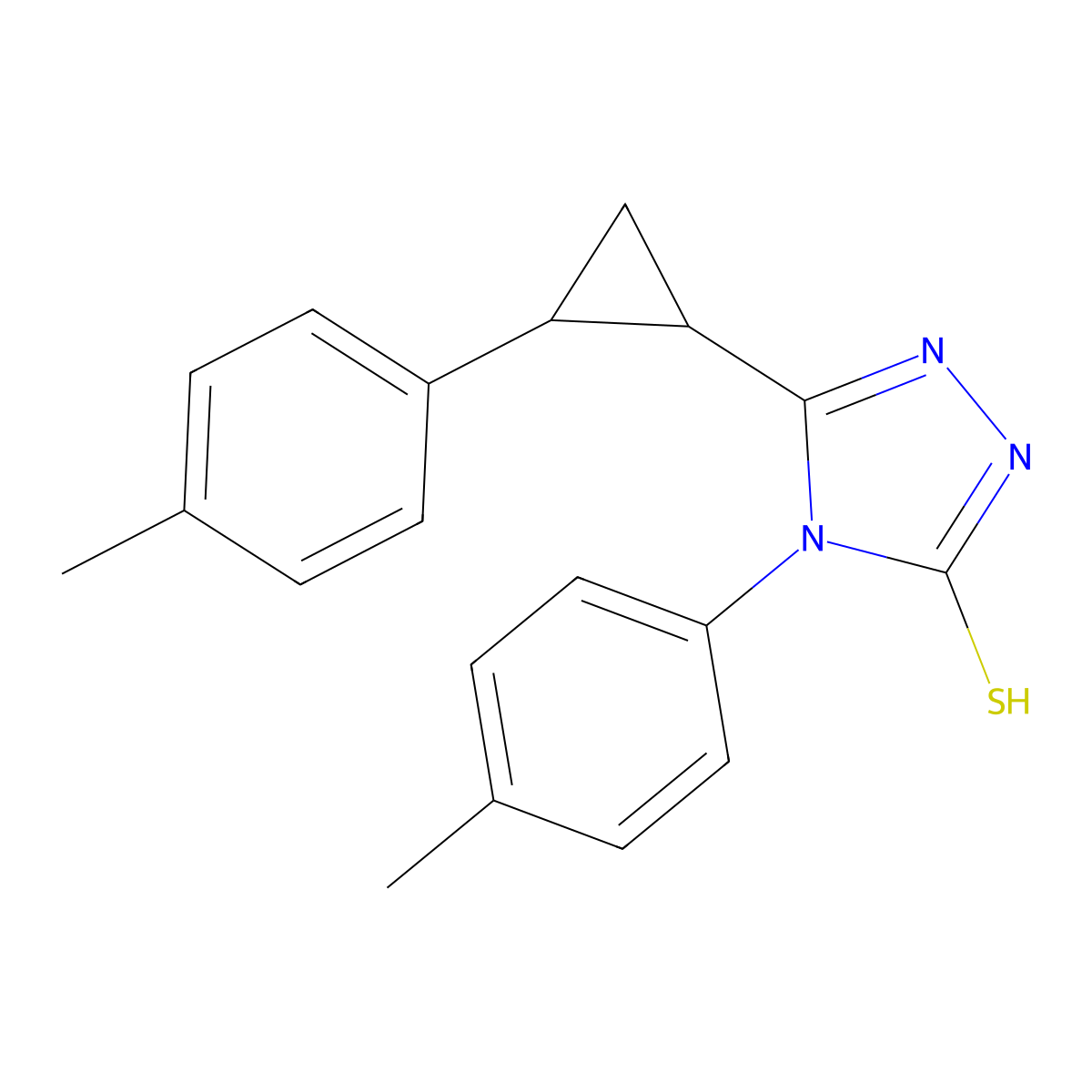 4-(4-methylphenyl)-3-[2-(4-methylphenyl)cyclopropyl]-1H-1,2,4-triazole-5-thione molecular structure, CAS 676151-28-3