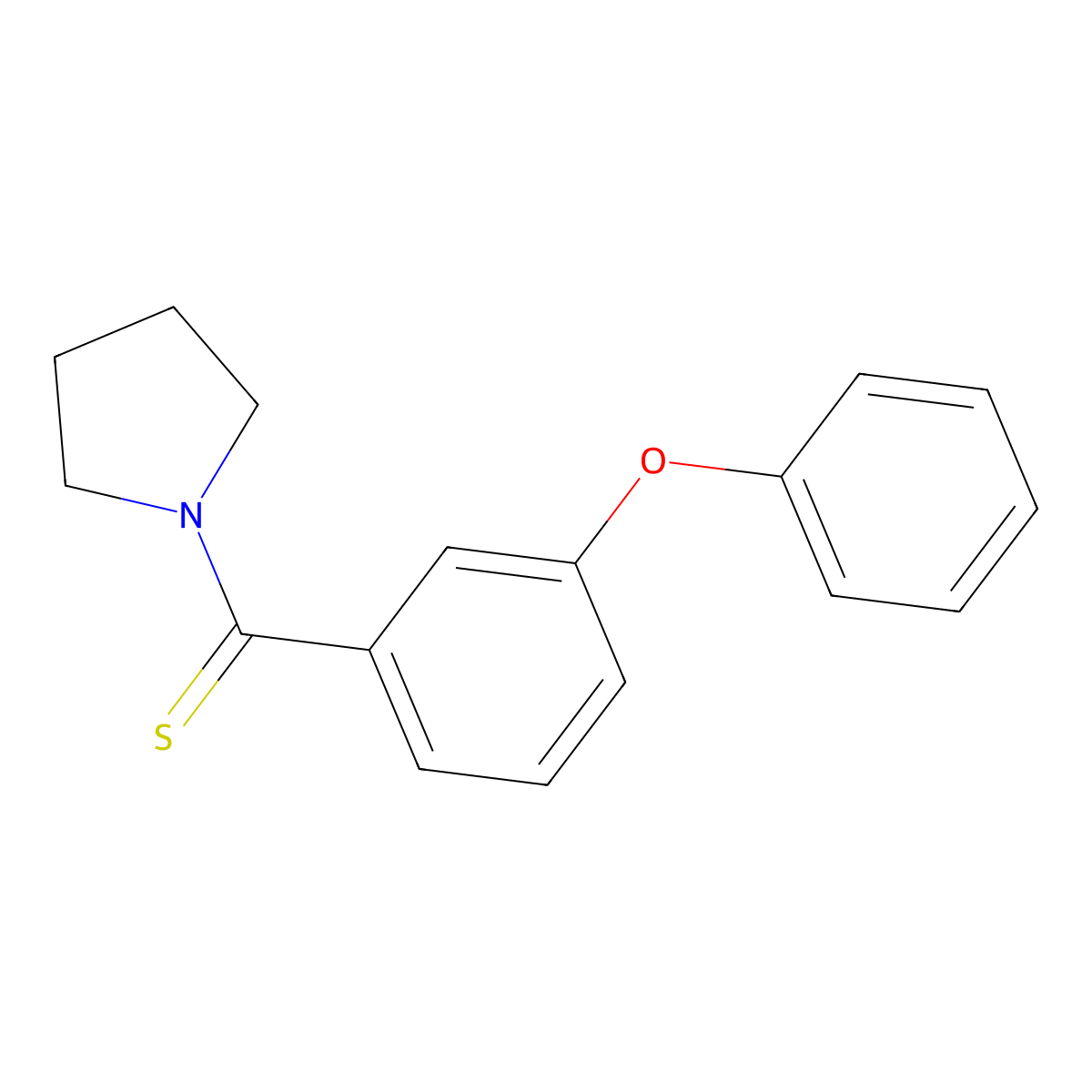 (3-Phenoxyphenyl)-pyrrolidin-1-ylmethanethione molecular structure, CAS 676152-96-8