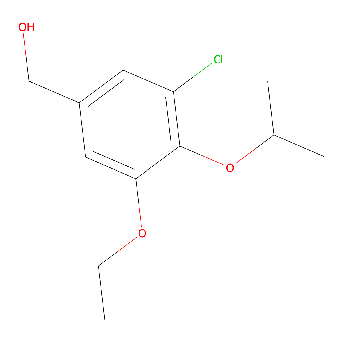 (3-Chloro-5-ethoxy-4-isopropoxyphenyl)methanol molecular structure, CAS 676153-17-6