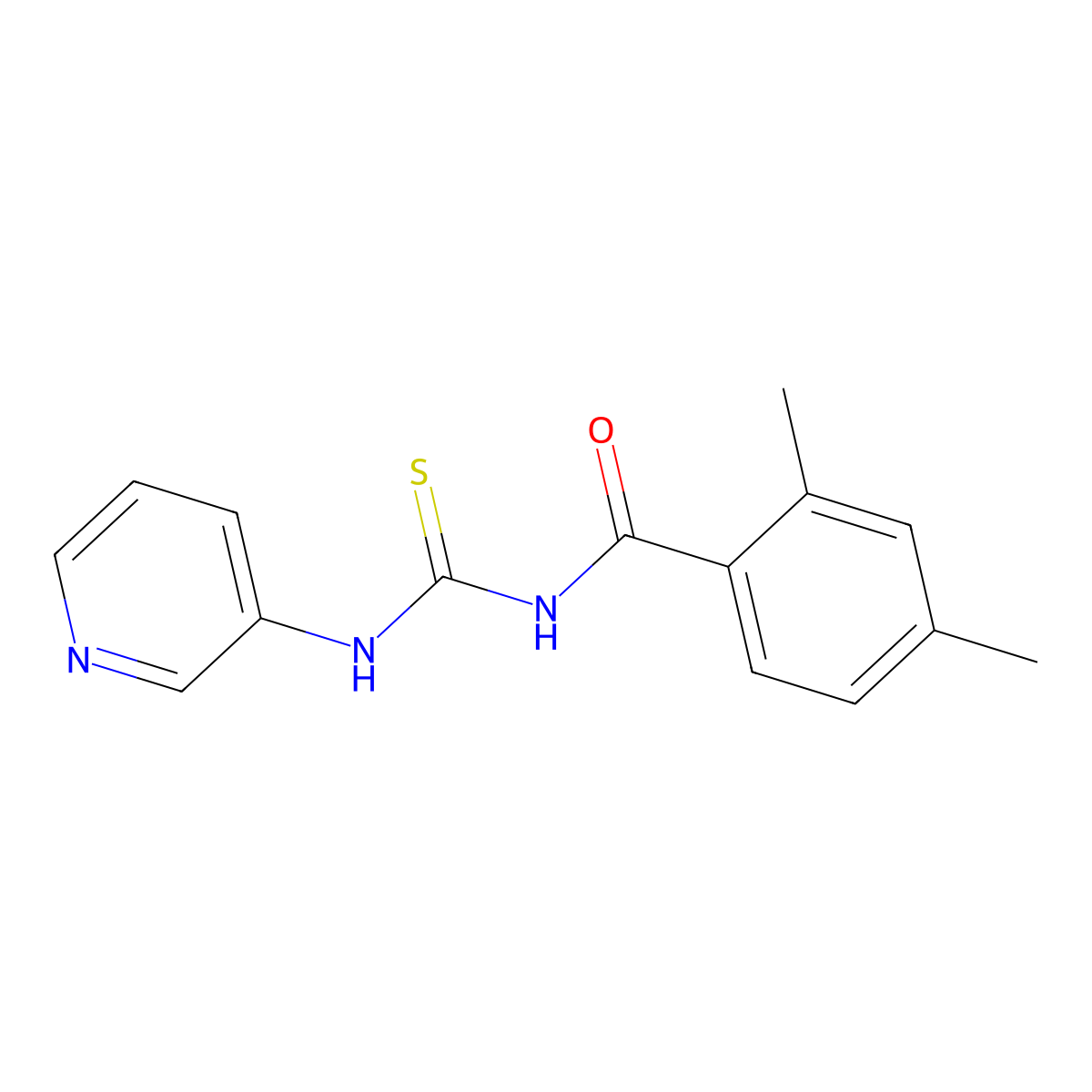 2,4-dimethyl-N-(pyridin-3-ylcarbamothioyl)benzamide molecular structure, CAS 676154-57-7