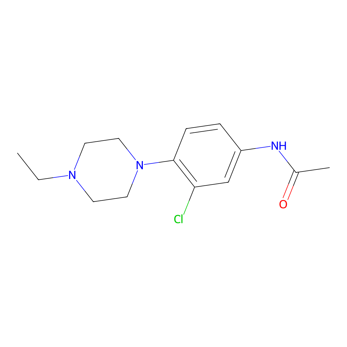 N-[3-chloro-4-(4-ethylpiperazin-1-yl)phenyl]acetamide molecular structure, CAS 676155-09-2