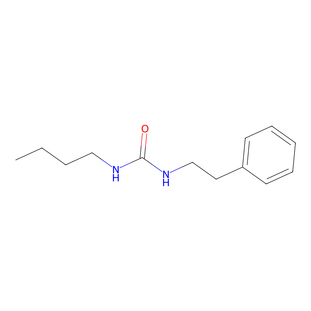 1-Butyl-3-(2-phenylethyl)urea molecular structure, CAS 67616-04-0
