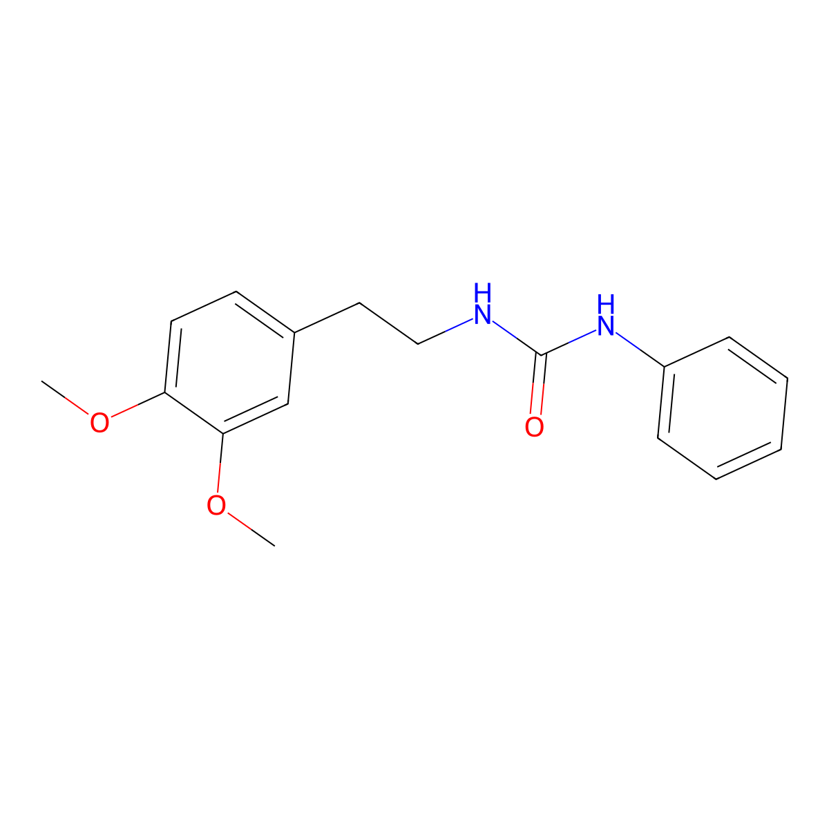 1-[2-(3,4-Dimethoxyphenyl)ethyl]-3-phenylurea molecular structure, CAS 67616-08-4