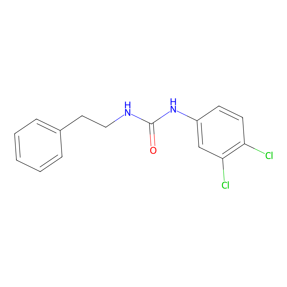 N-(3,4-Dichlorophenyl)-N'-(2-phenylethyl)urea molecular structure, CAS 67616-09-5