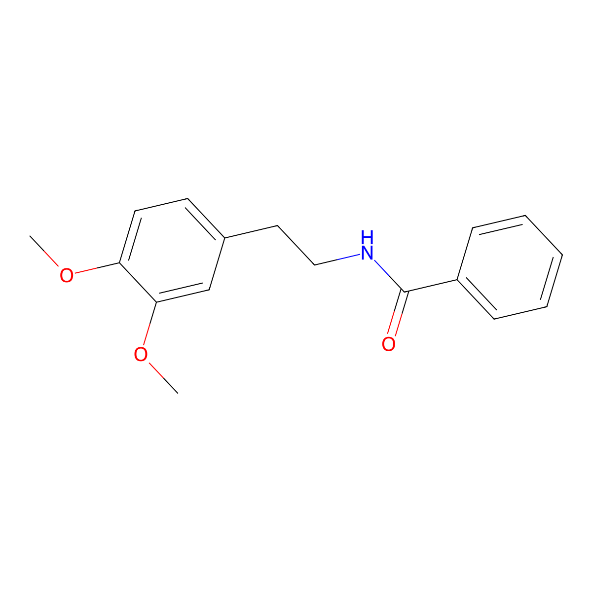 N-(2-(3,4-dimethoxyphenyl)ethyl)benzamide molecular structure, CAS 67616-16-4