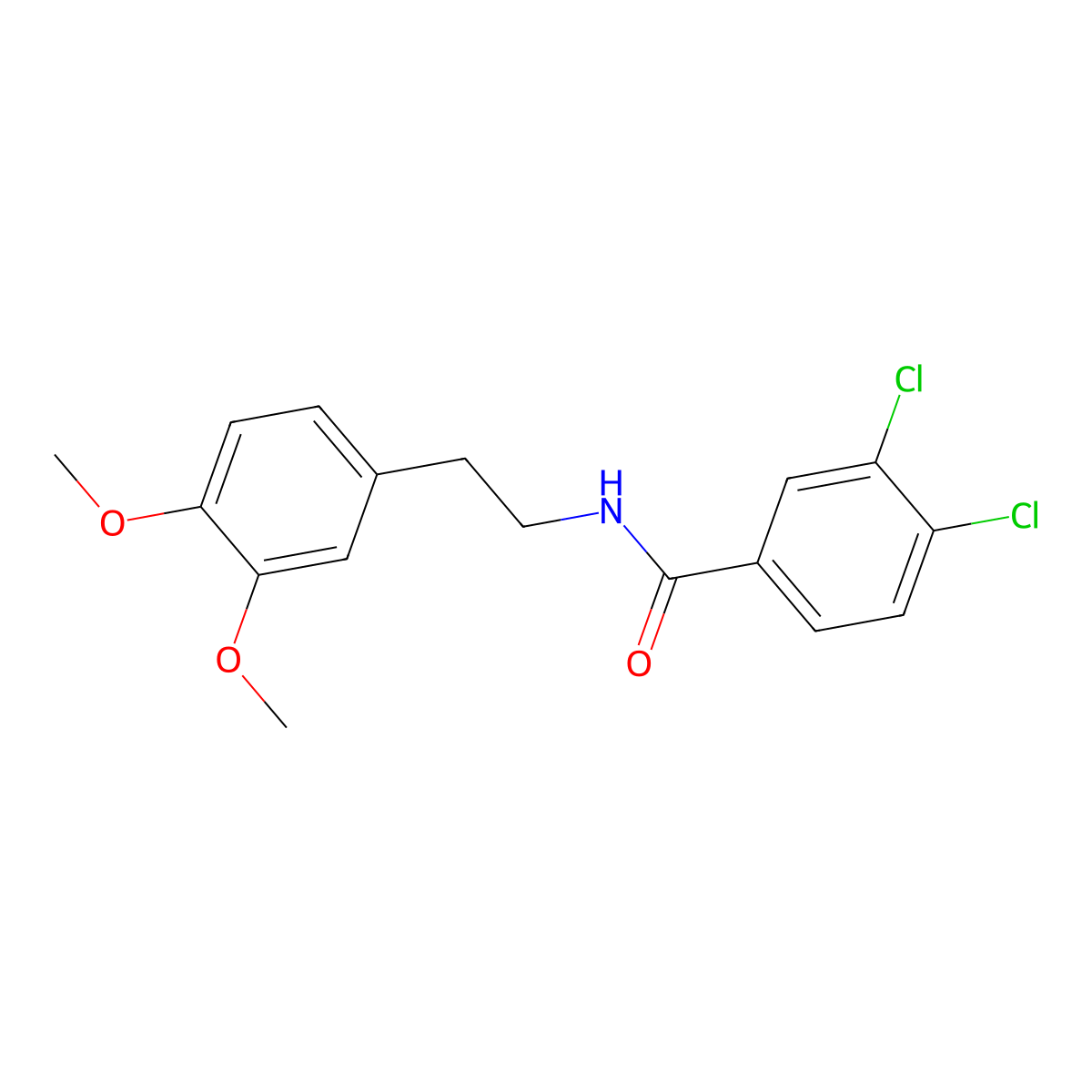 3,4-Dichloro-N-(3,4-dimethoxyphenethyl)benzamide molecular structure, CAS 67616-17-5