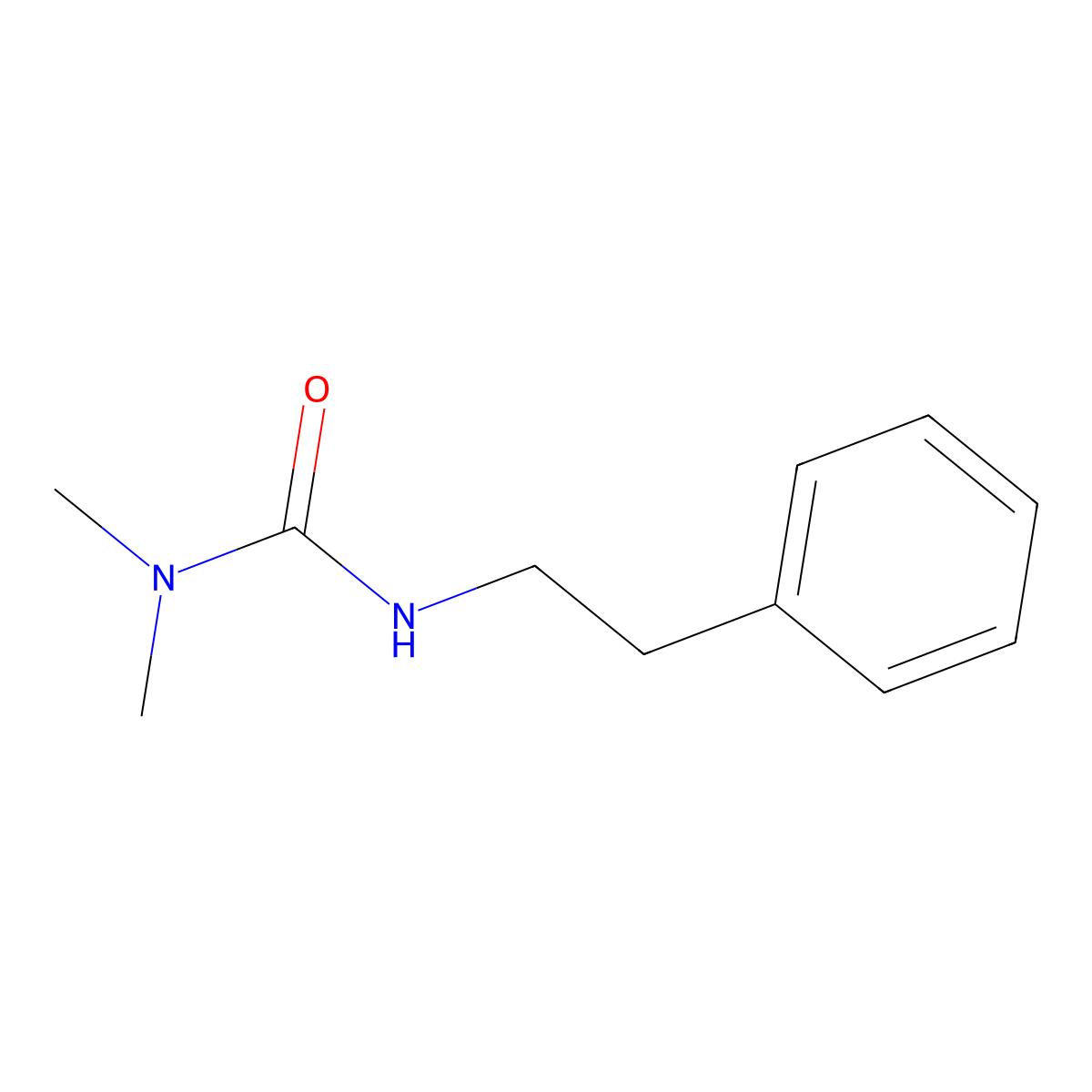 3,3-Dimethyl-1-(2-phenylethyl)urea molecular structure, CAS 67616-21-1