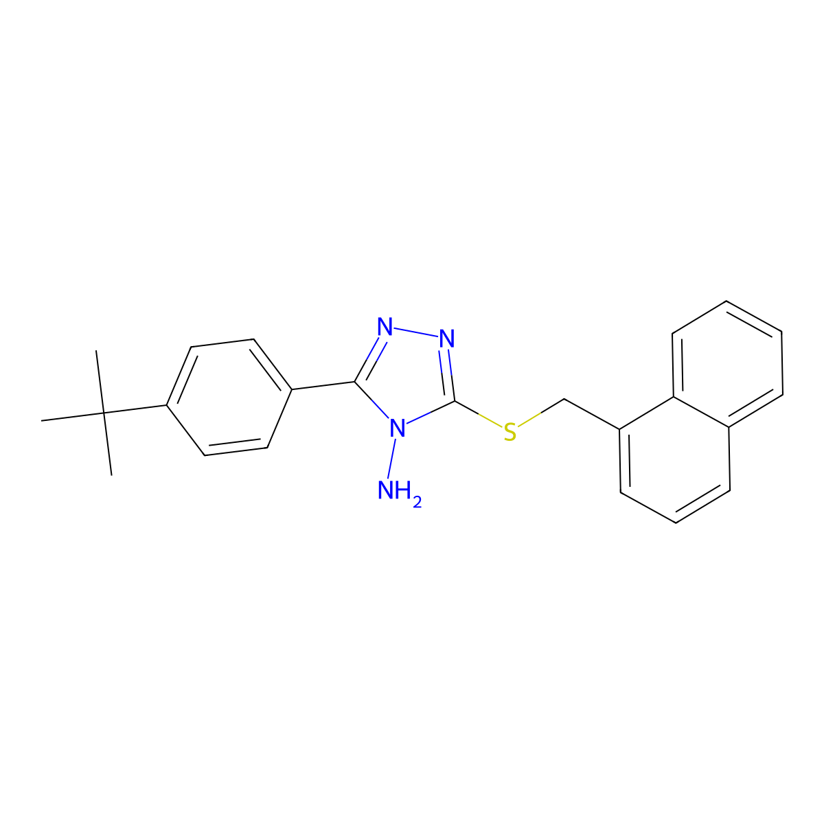 5-[4-(Tert-butyl)phenyl]-3-(naphthylmethylthio)-1,2,4-triazole-4-ylamine molecular structure, CAS 676160-48-8