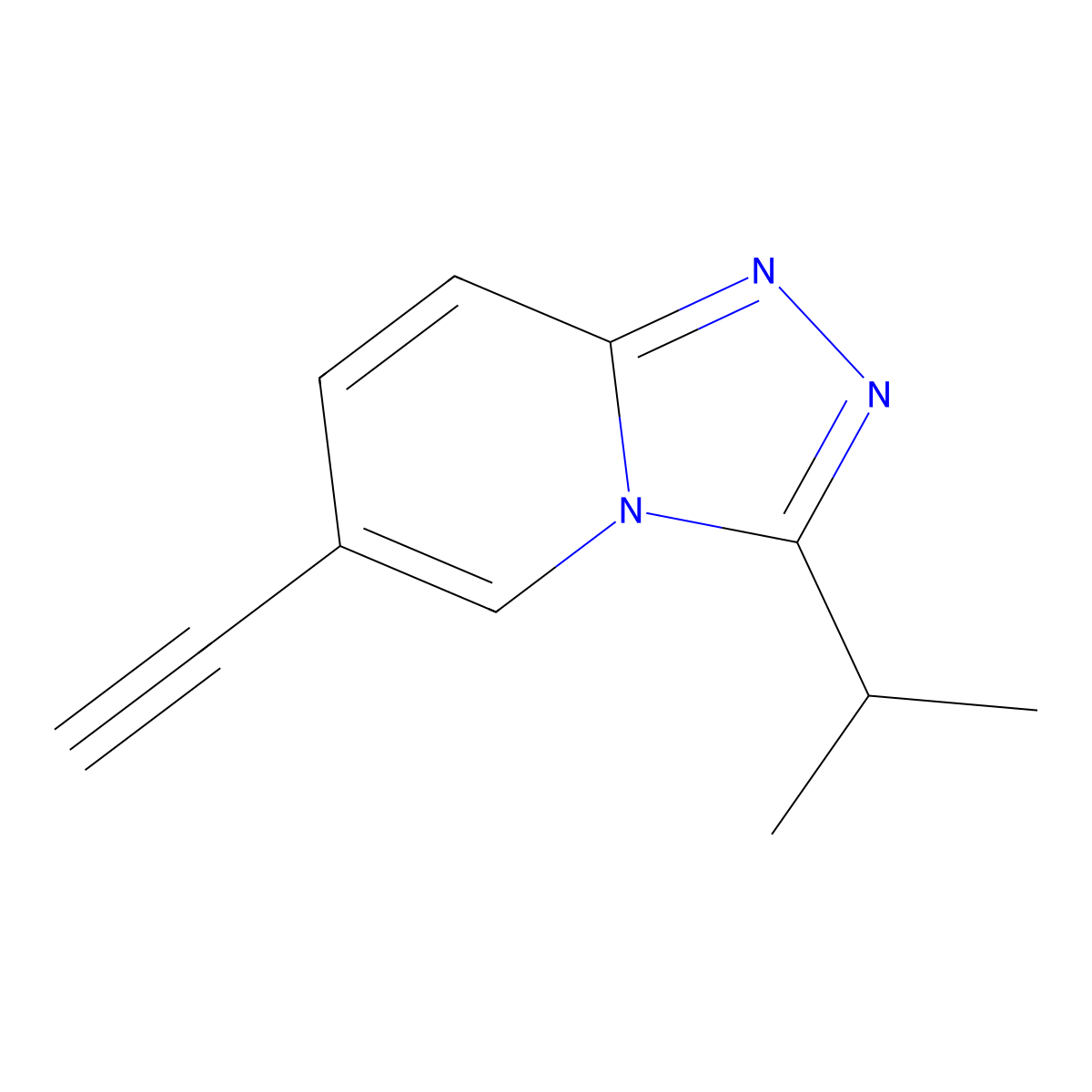 6-Ethynyl-3-isopropyl-[1,2,4]triazolo[4,3-a]pyridine molecular structure, CAS 676169-97-4