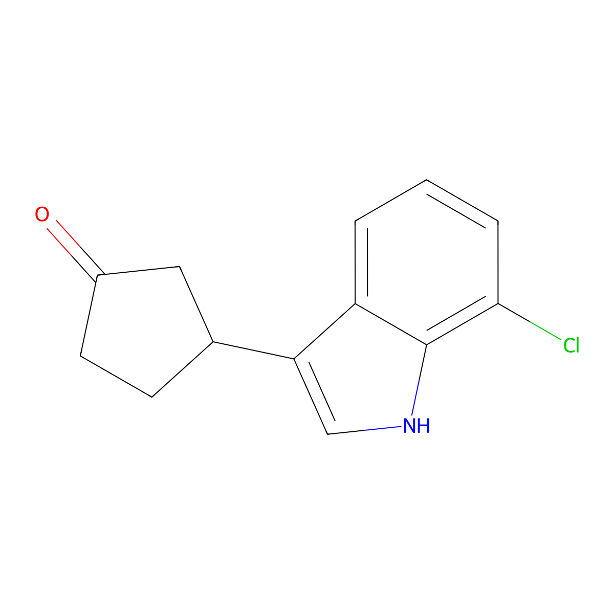 3-(7-Chloro-1H-indol-3-yl)cyclopentanone molecular structure, CAS 676170-08-4