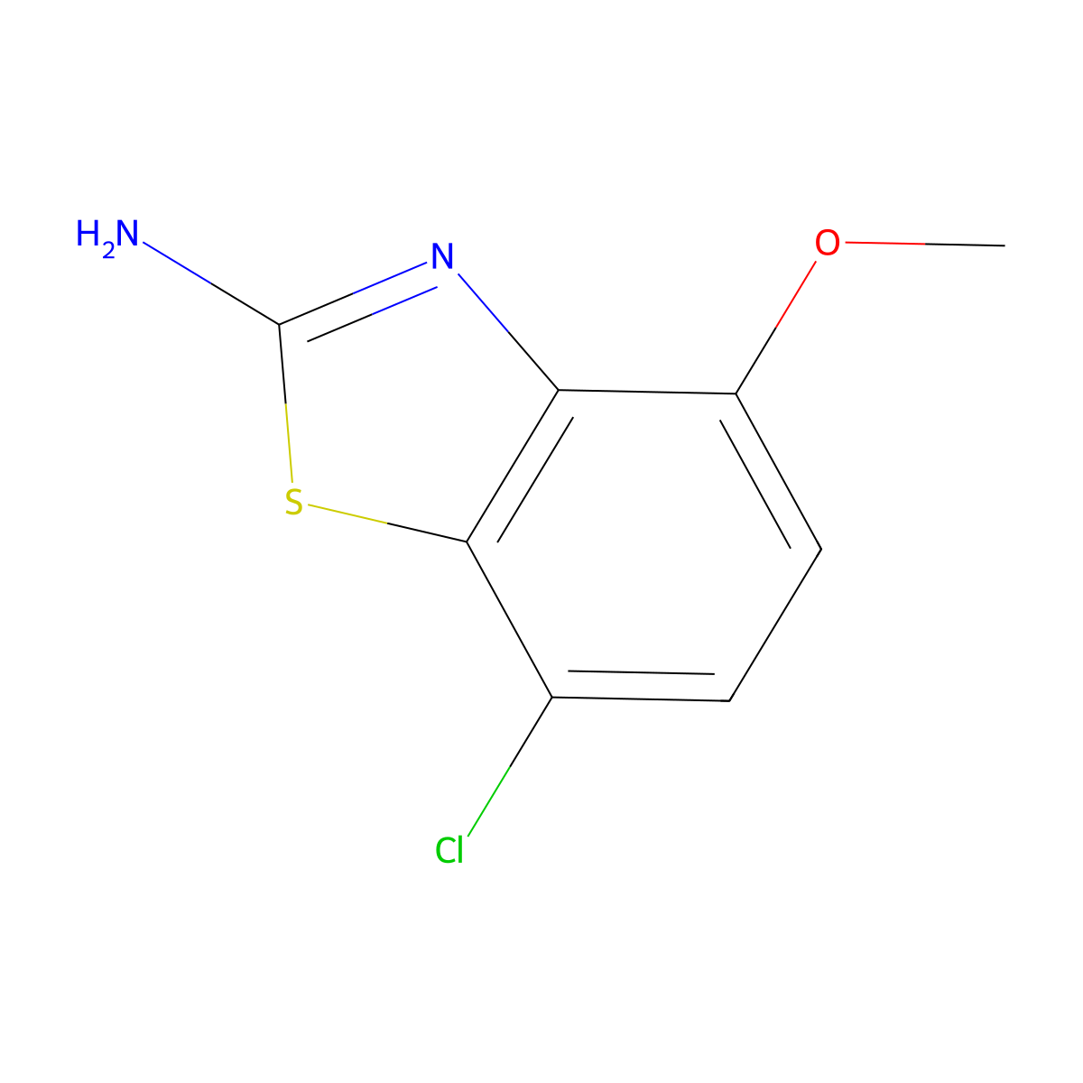 7-Chloro-4-methoxy-1,3-benzothiazol-2-amine molecular structure, CAS 67618-12-6