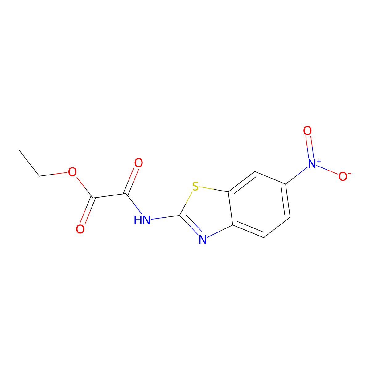 Ethyl 2-[(6-nitro-1,3-benzothiazol-2-yl)amino]-2-oxoacetate molecular structure, CAS 67618-20-6