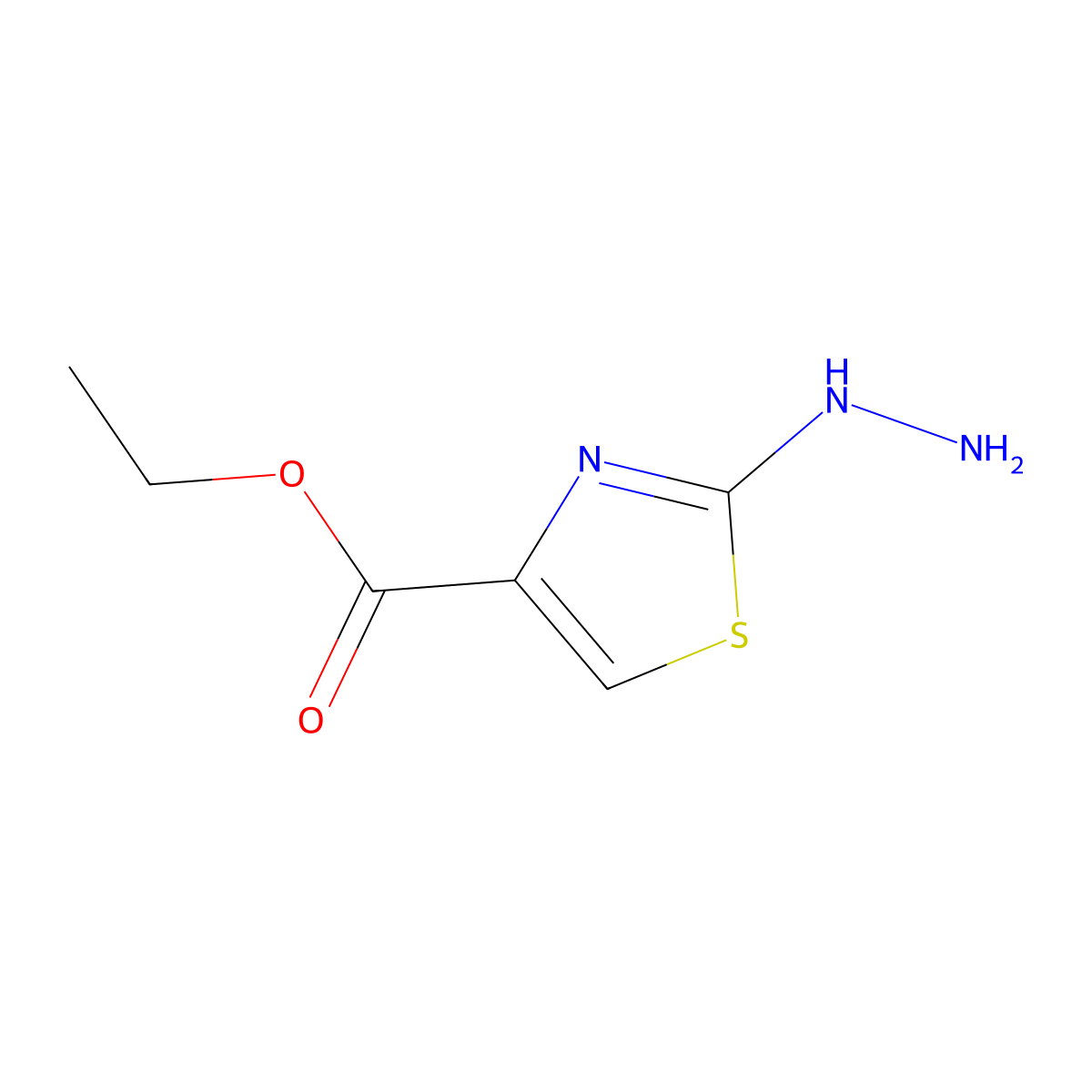Ethyl 2-hydrazinyl-1,3-thiazole-4-carboxylate molecular structure, CAS 67618-34-2