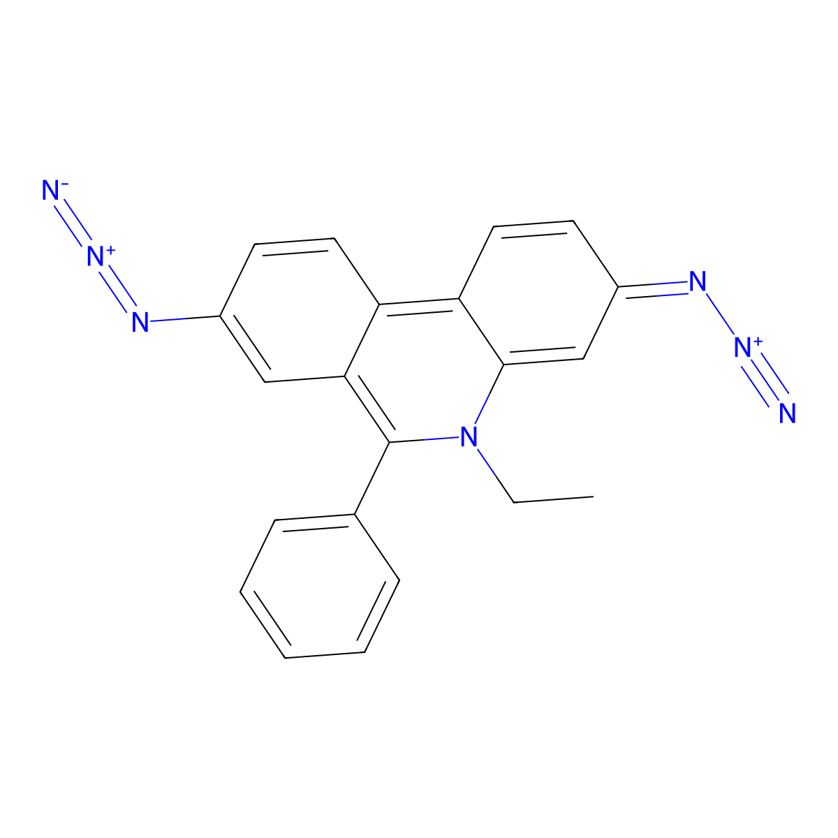 Ethidium diazide molecular structure, CAS 67620-23-9