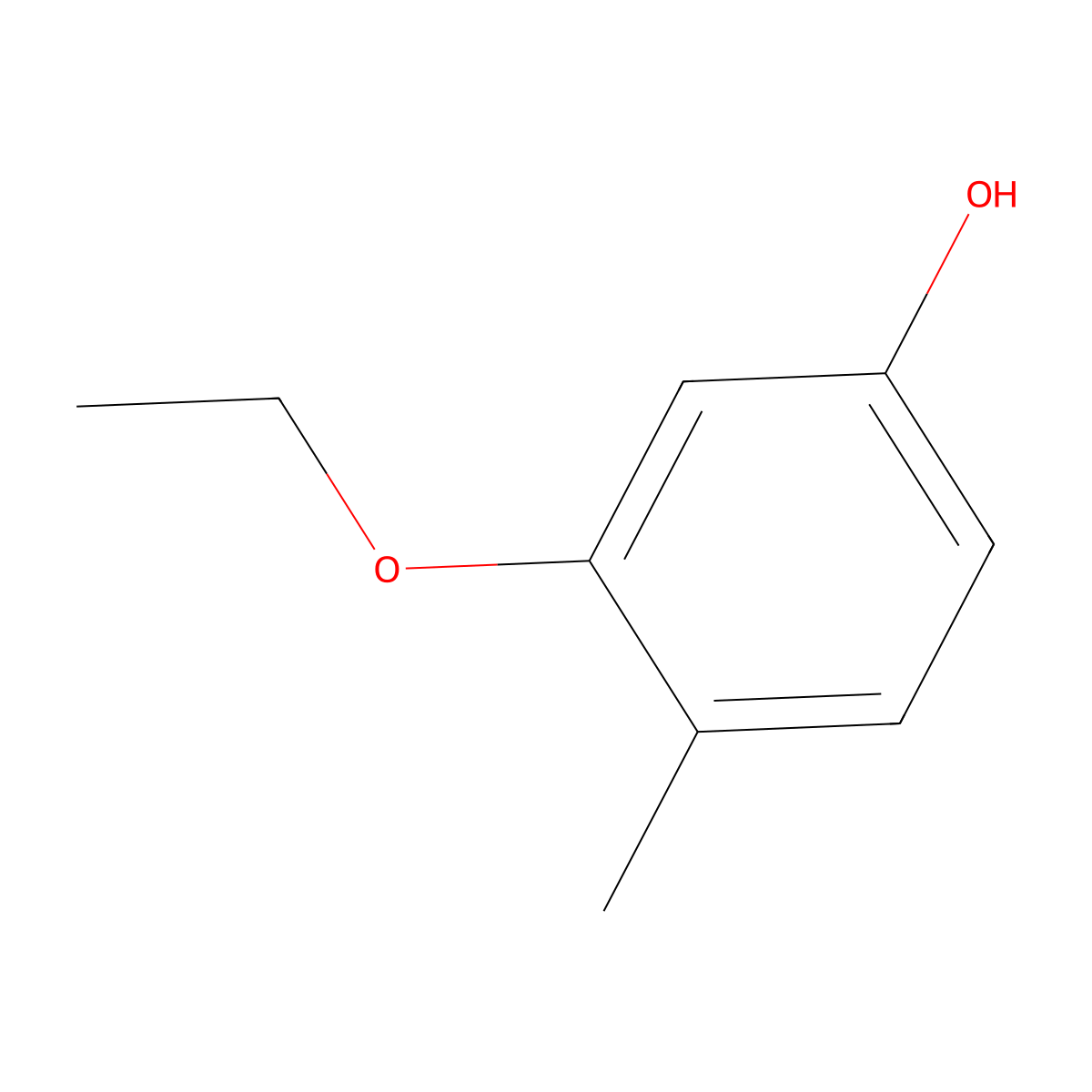 3-Ethoxy-4-methylphenol molecular structure, CAS 676224-74-1