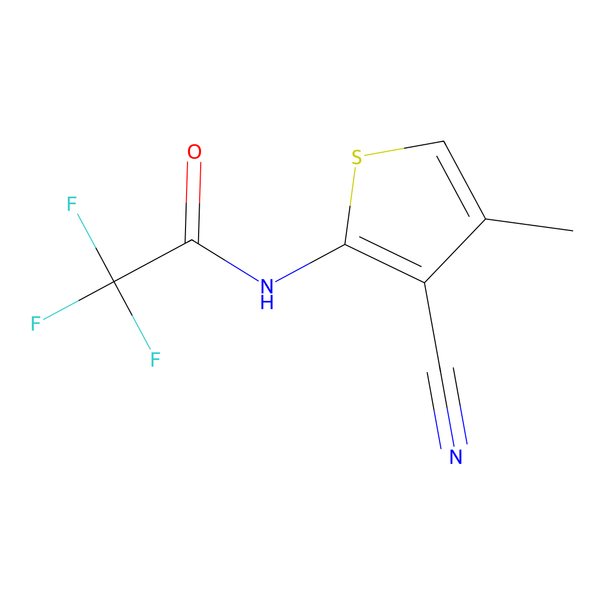 N-(3-cyano-4-methylthiophen-2-yl)-2,2,2-trifluoroacetamide molecular structure, CAS 676226-60-1