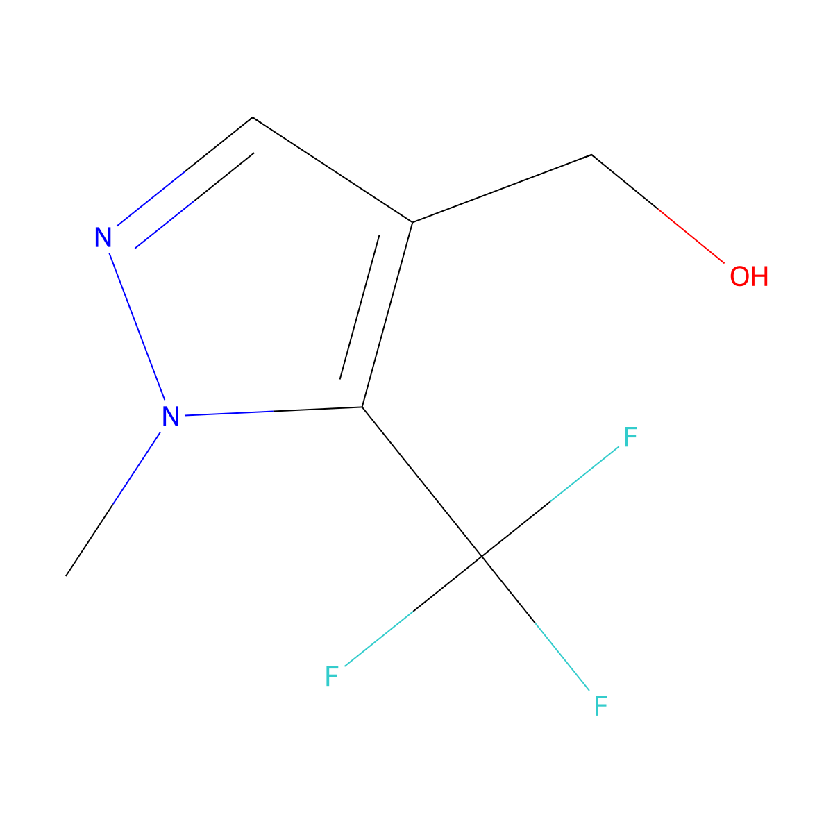 (1-methyl-5-(trifluoromethyl)-1H-pyrazol-4-yl)methanol molecular structure, CAS 676236-50-3