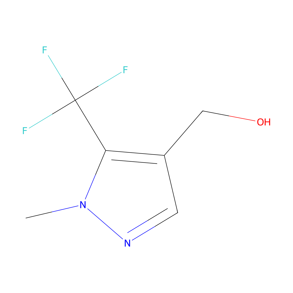 (1-methyl-5-(trifluoromethyl)-1H-pyrazol-4-yl)methanol molecular structure, CAS 676236-50-3
