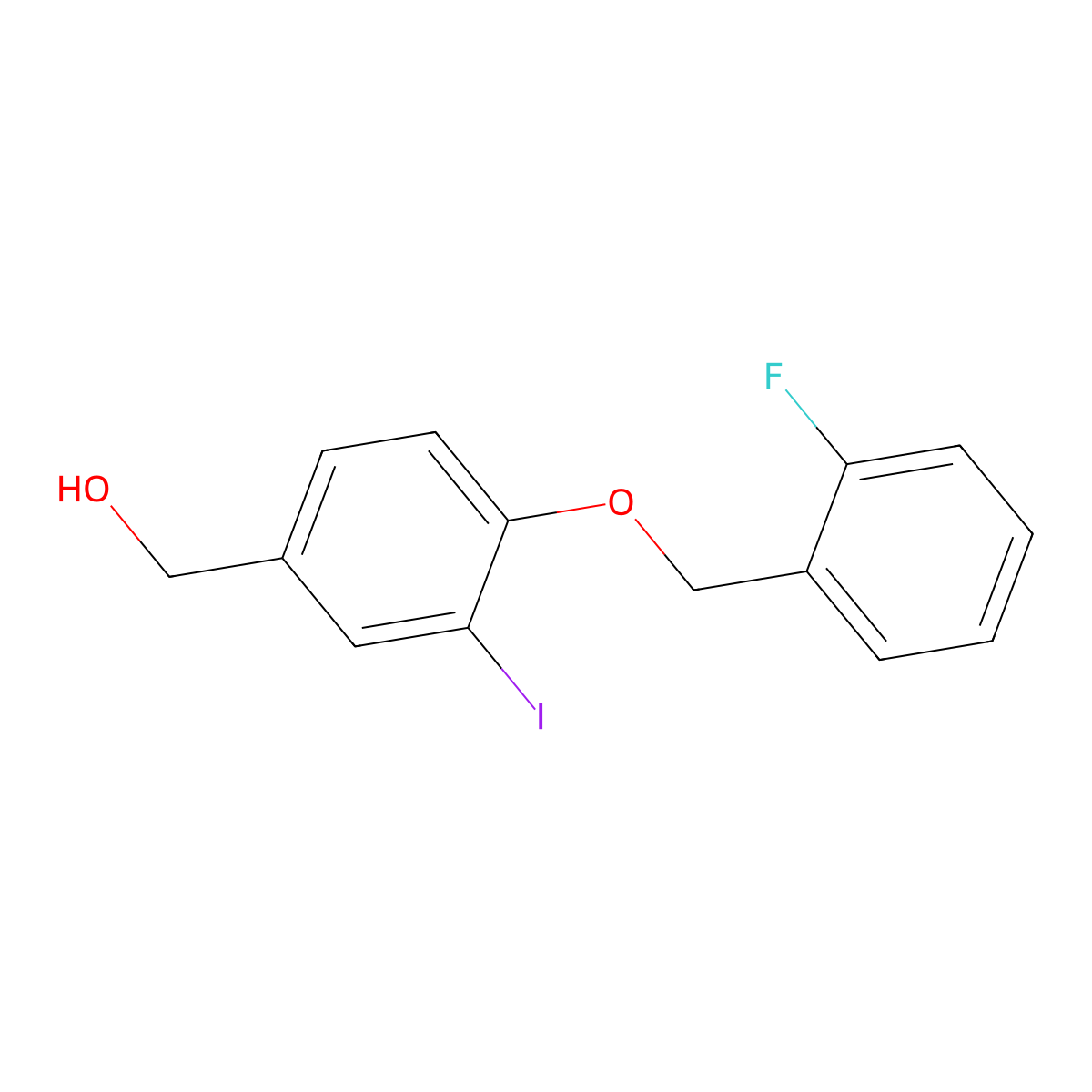 [4-[(2-Fluorophenyl)methoxy]-3-iodophenyl]methanol molecular structure, CAS 676239-36-4