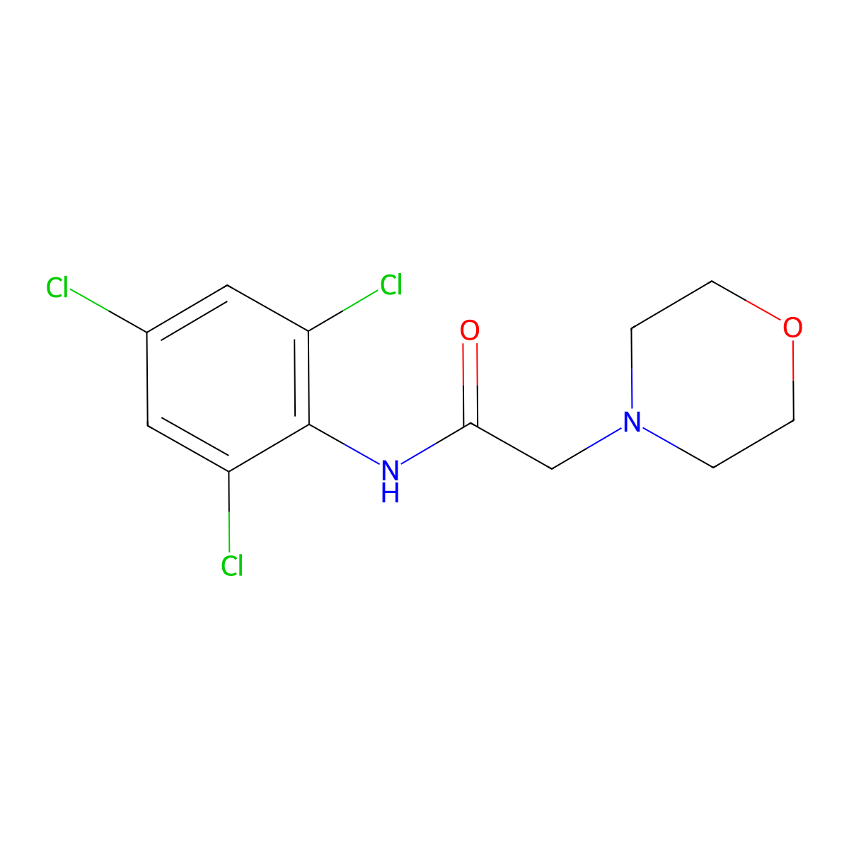 Acetanilide, 2-morpholino-2',4',6'-trichloro- molecular structure, CAS 67624-98-0