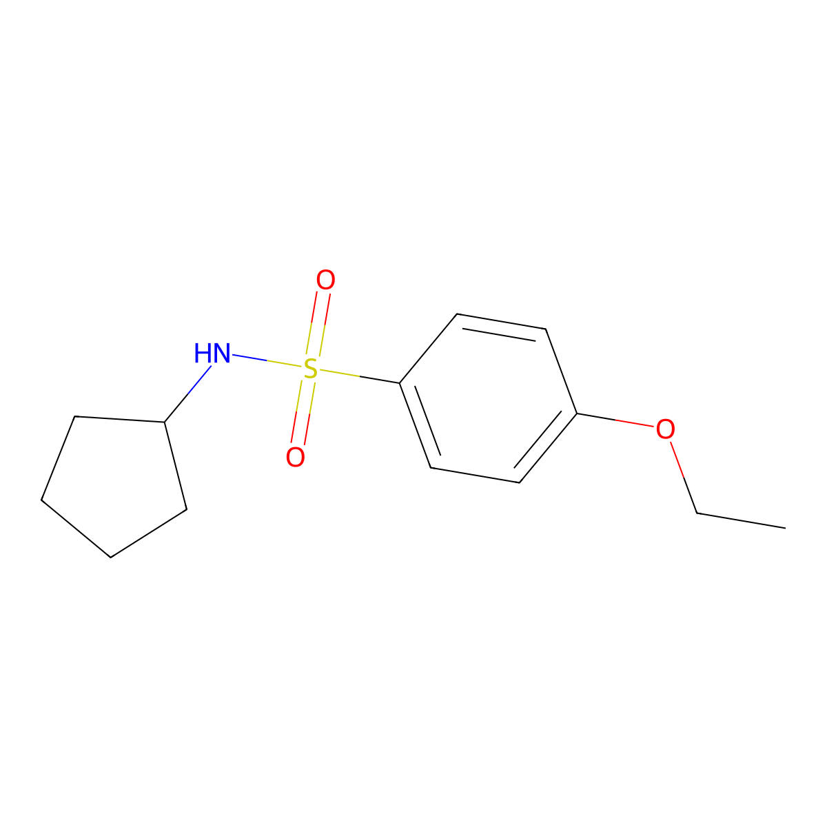 N-cyclopentyl-4-ethoxybenzenesulfonamide molecular structure, CAS 676244-25-0