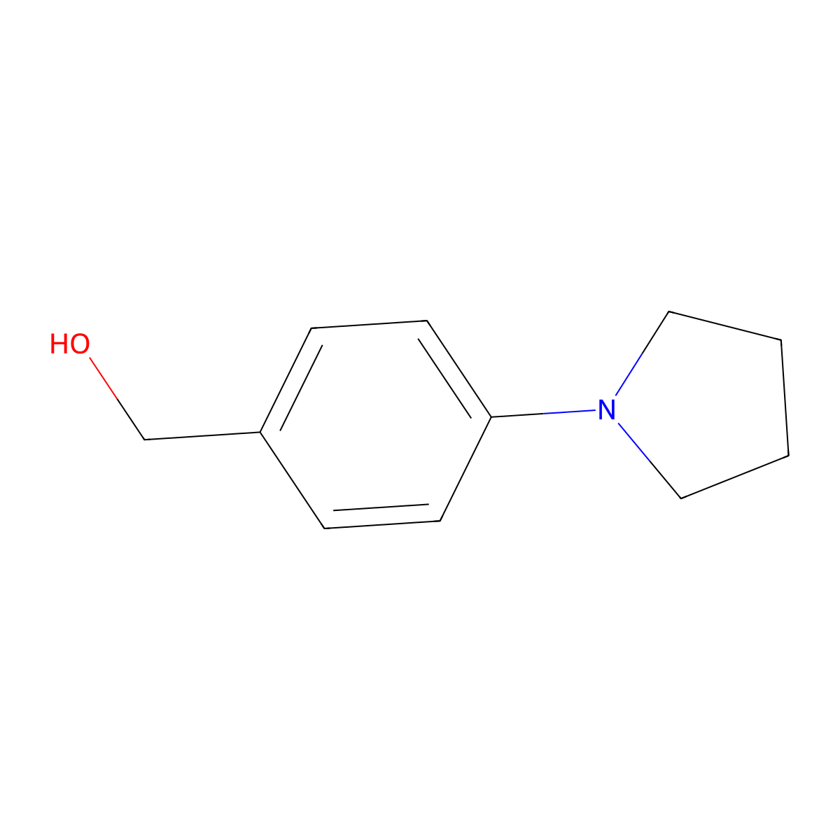 (4-(Pyrrolidin-1-yl)phenyl)methanol molecular structure, CAS 676245-12-8