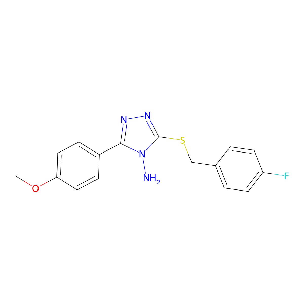 3-((4-Fluorobenzyl)thio)-5-(4-methoxyphenyl)-4H-1,2,4-triazol-4-amine molecular structure, CAS 676245-25-3