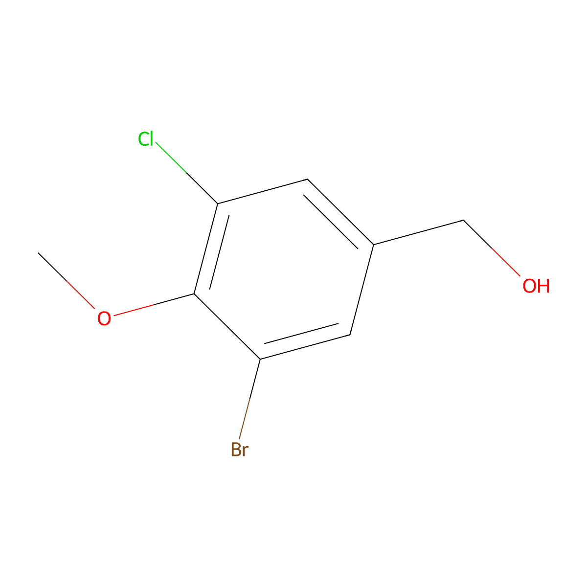 (3-Bromo-5-chloro-4-methoxyphenyl)methanol molecular structure, CAS 676247-06-6