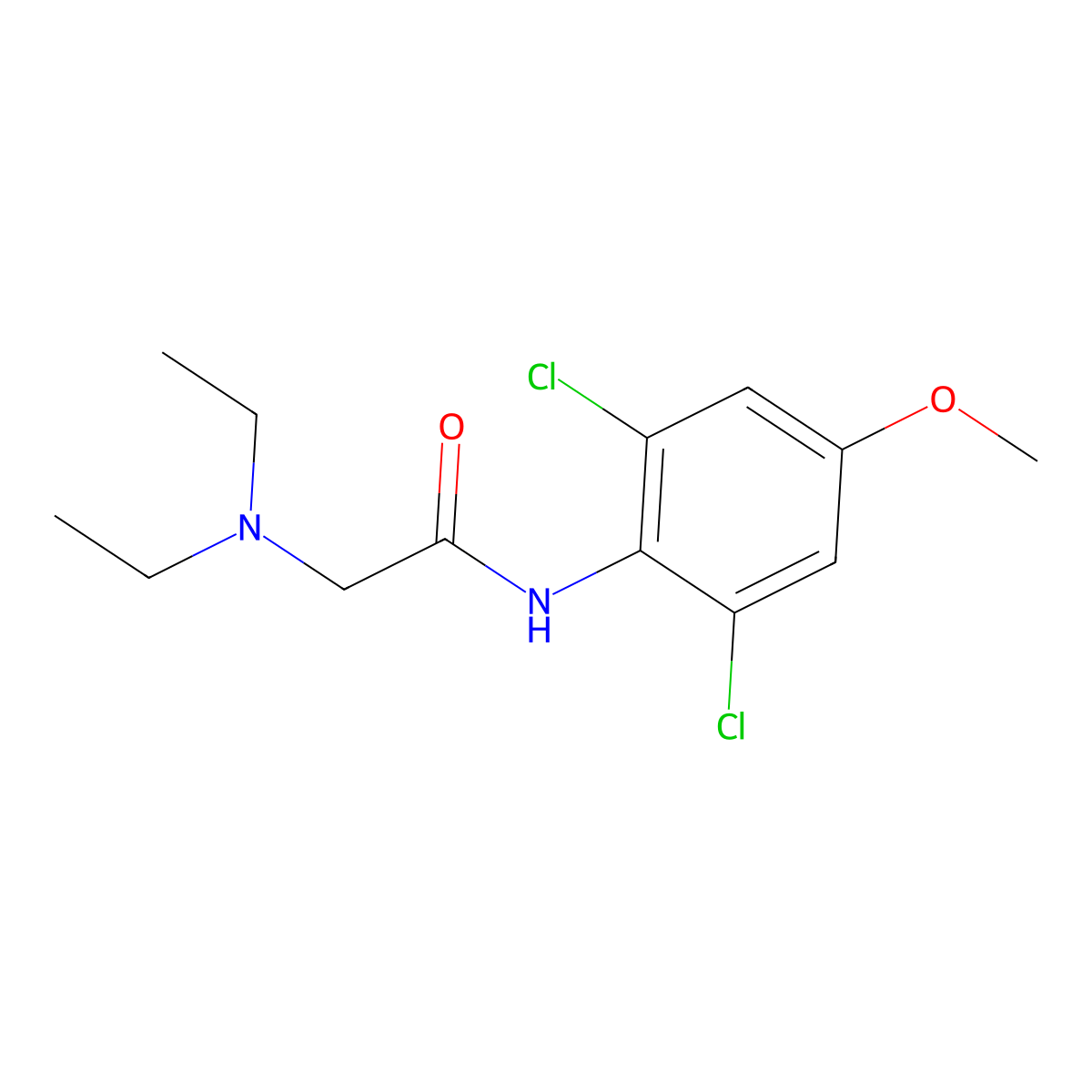 p-Acetanisidide, 2',6'-dichloro-2-diethylamino- molecular structure, CAS 67625-05-2