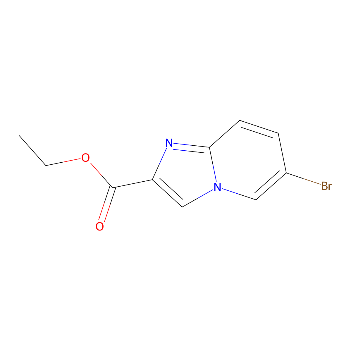 Ethyl 6-bromoimidazo[1,2-a]pyridine-2-carboxylate molecular structure, CAS 67625-37-0
