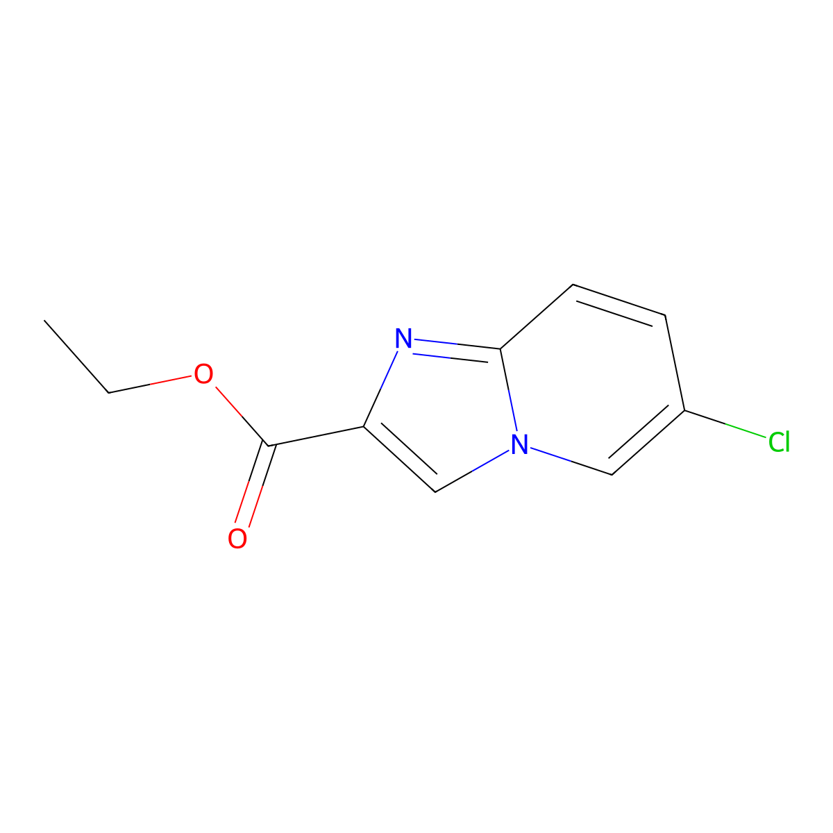 Ethyl 6-chloroimidazo[1,2-a]pyridine-2-carboxylate molecular structure, CAS 67625-38-1