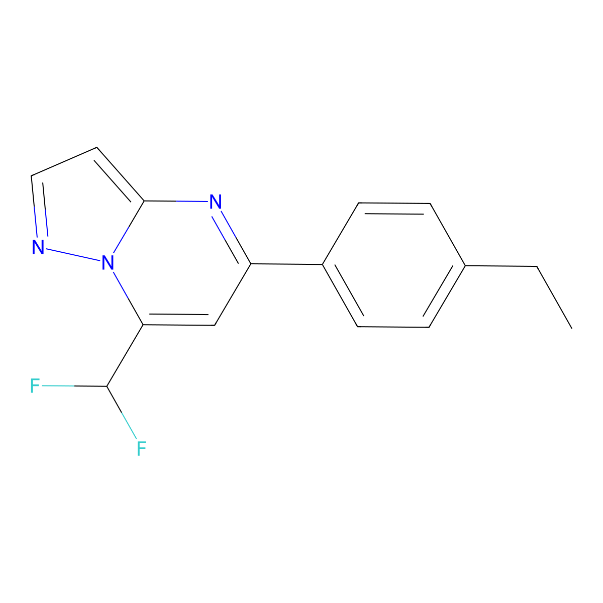 7-(Difluoromethyl)-5-(4-ethylphenyl)pyrazolo[1,5-a]pyrimidine molecular structure, CAS 676253-69-3