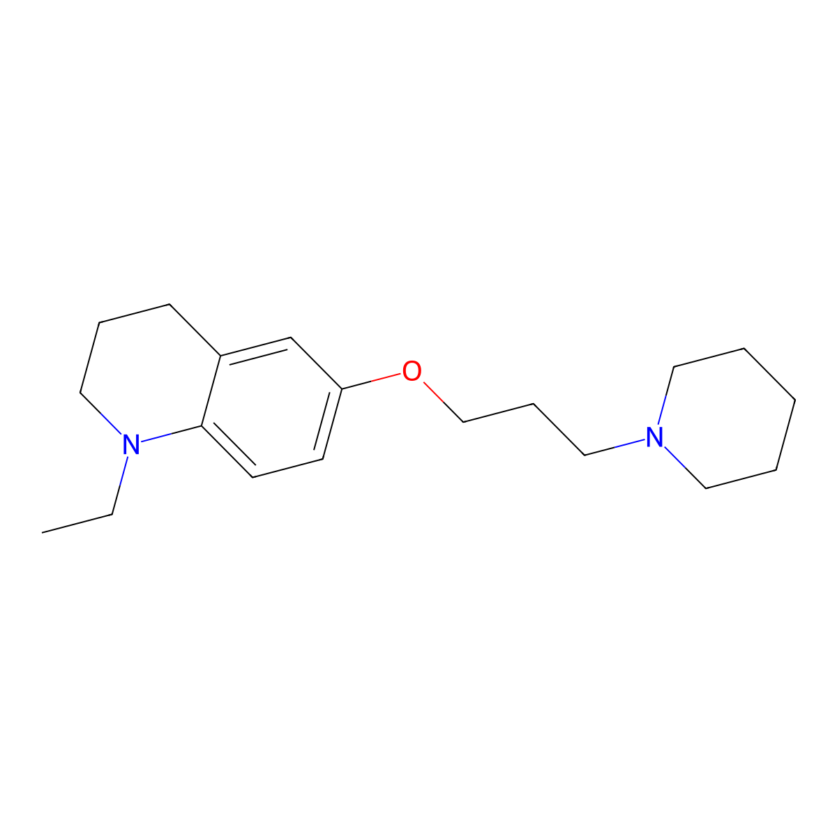 1-Ethyl-6-(3-(piperidin-1-yl)propoxy)-1,2,3,4-tetrahydroquinoline molecular structure, CAS 676255-01-9