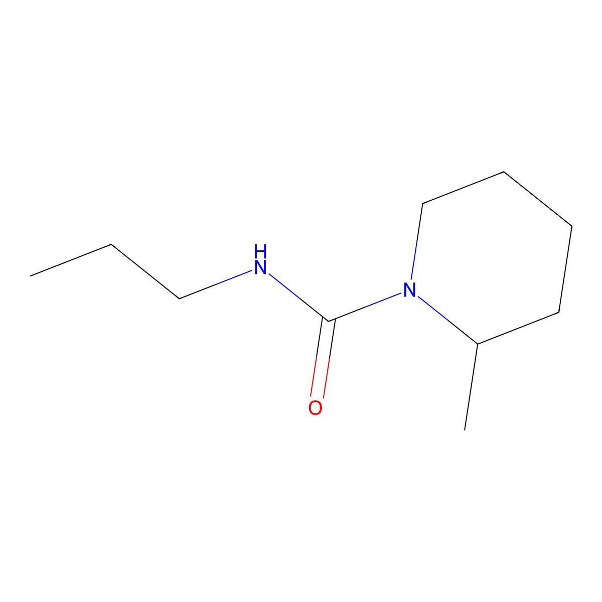 2-methyl-N-propylpiperidine-1-carboxamide molecular structure, CAS 67626-39-5