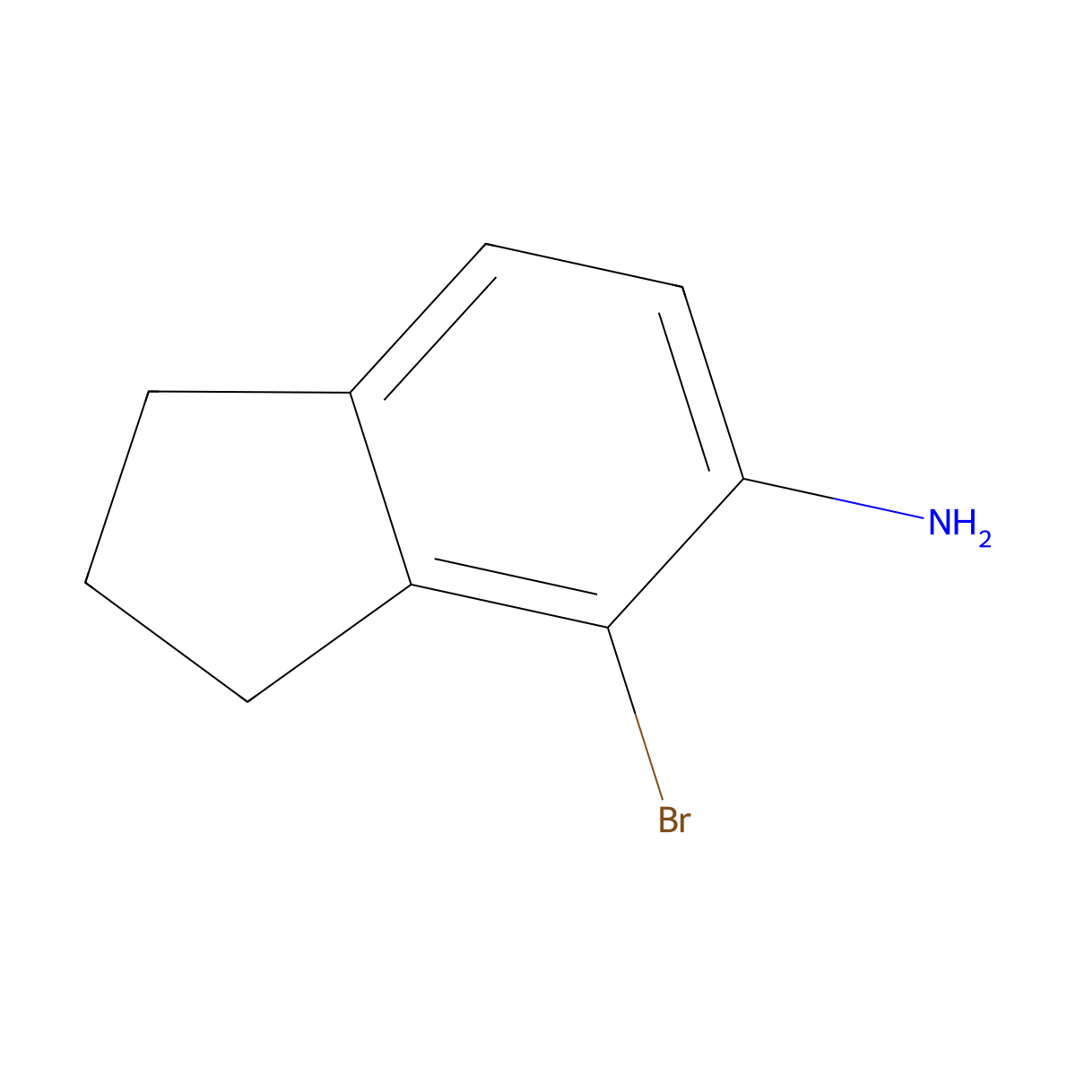 4-Bromo-2,3-dihydro-1H-inden-5-amine molecular structure, CAS 676265-54-6