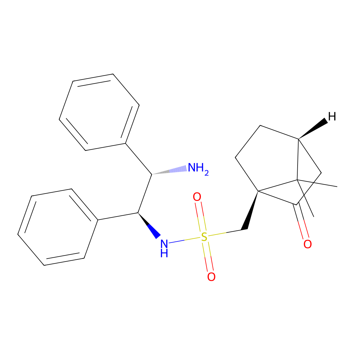 N-((1S,2S)-2-Amino-1,2-diphenylethyl)-1-((1S,4R)-7,7-dimethyl-2-oxobicyclo[2.2.1]heptan-1-yl)methanesulfonamide molecular structure, CAS 676270-65-8