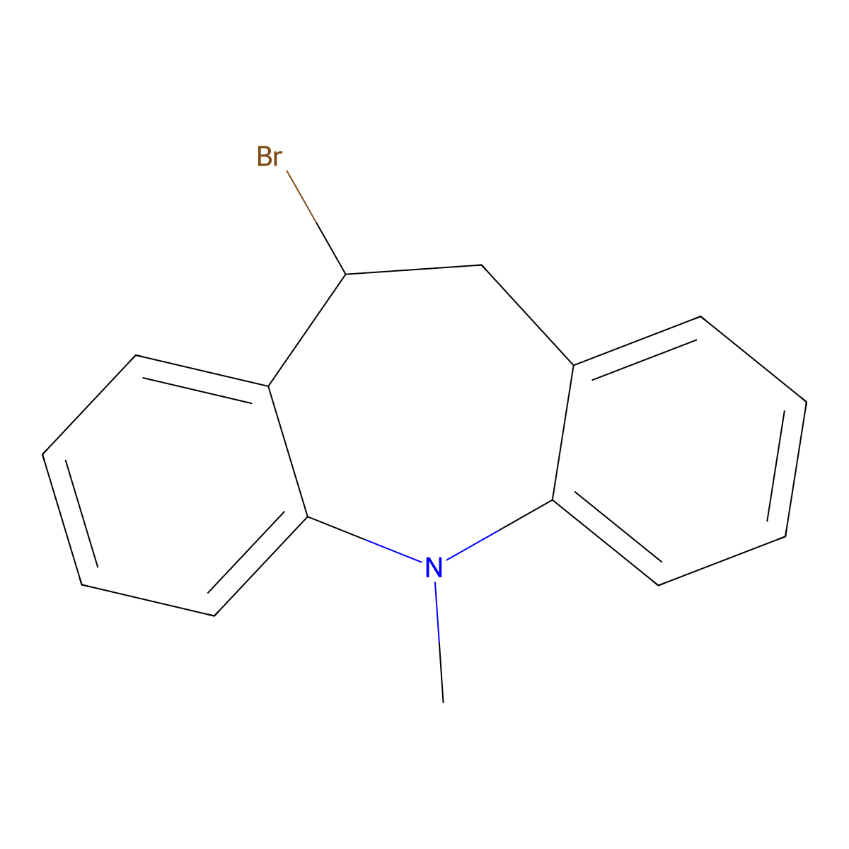 10-Bromo-10,11-dihydro-5-methyl-5H-dibenz[b,f]azepine molecular structure, CAS 67630-04-0