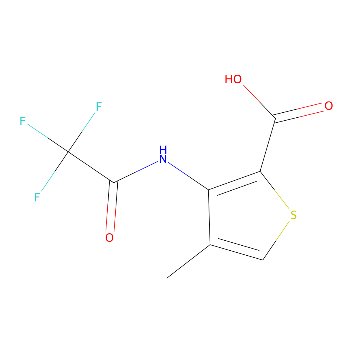 4-Methyl-3-(trifluoroacetamido)thiophene-2-carboxylic acid molecular structure, CAS 676318-17-5