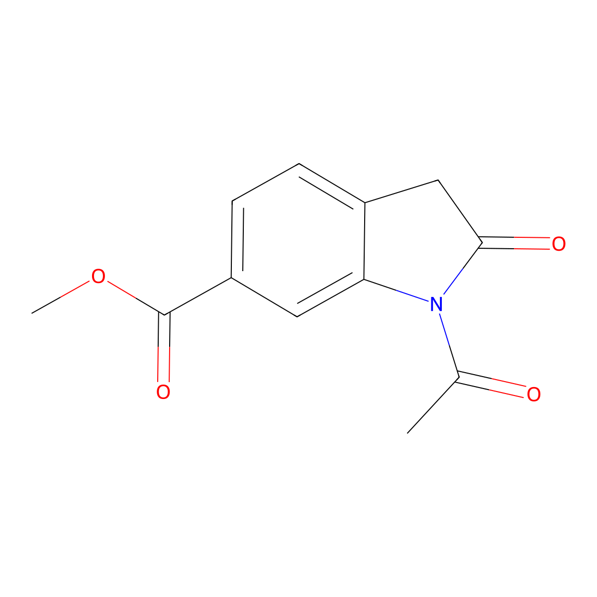 methyl 1-acetyl-2-oxo-3H-indole-6-carboxylate molecular structure, CAS 676326-36-6