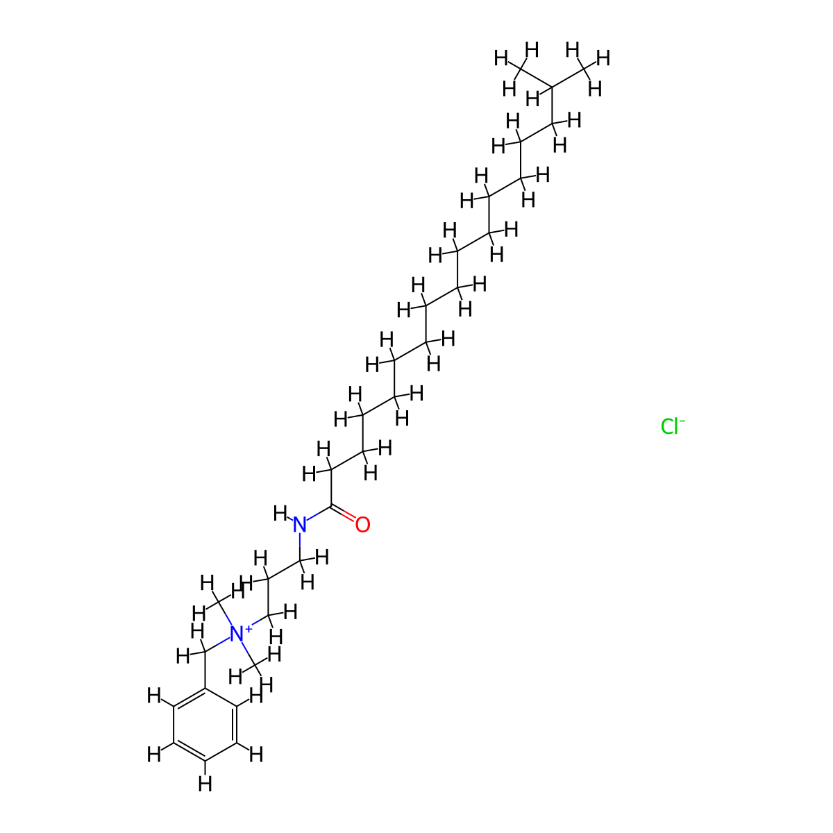 Benzenemethanaminium, N,N-dimethyl-N-[3-[(1-oxoisooctadecyl)amino]propyl]-, chloride molecular structure, CAS 67633-59-4