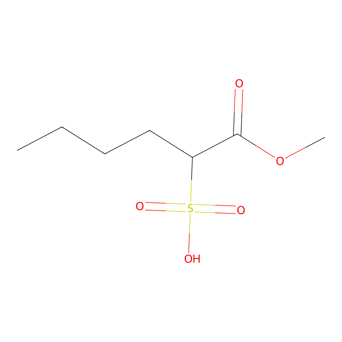 Hexanoic acid, 2-sulfo-, 1-methyl ester molecular structure, CAS 67633-91-4