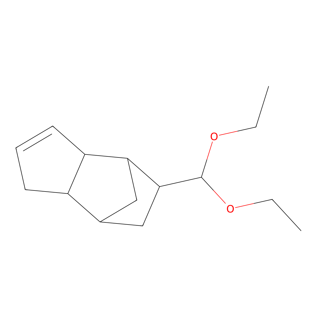 4,7-Methano-1H-indene, 5-(diethoxymethyl)-3a,4,5,6,7,7a-hexahydro- molecular structure, CAS 67633-92-5