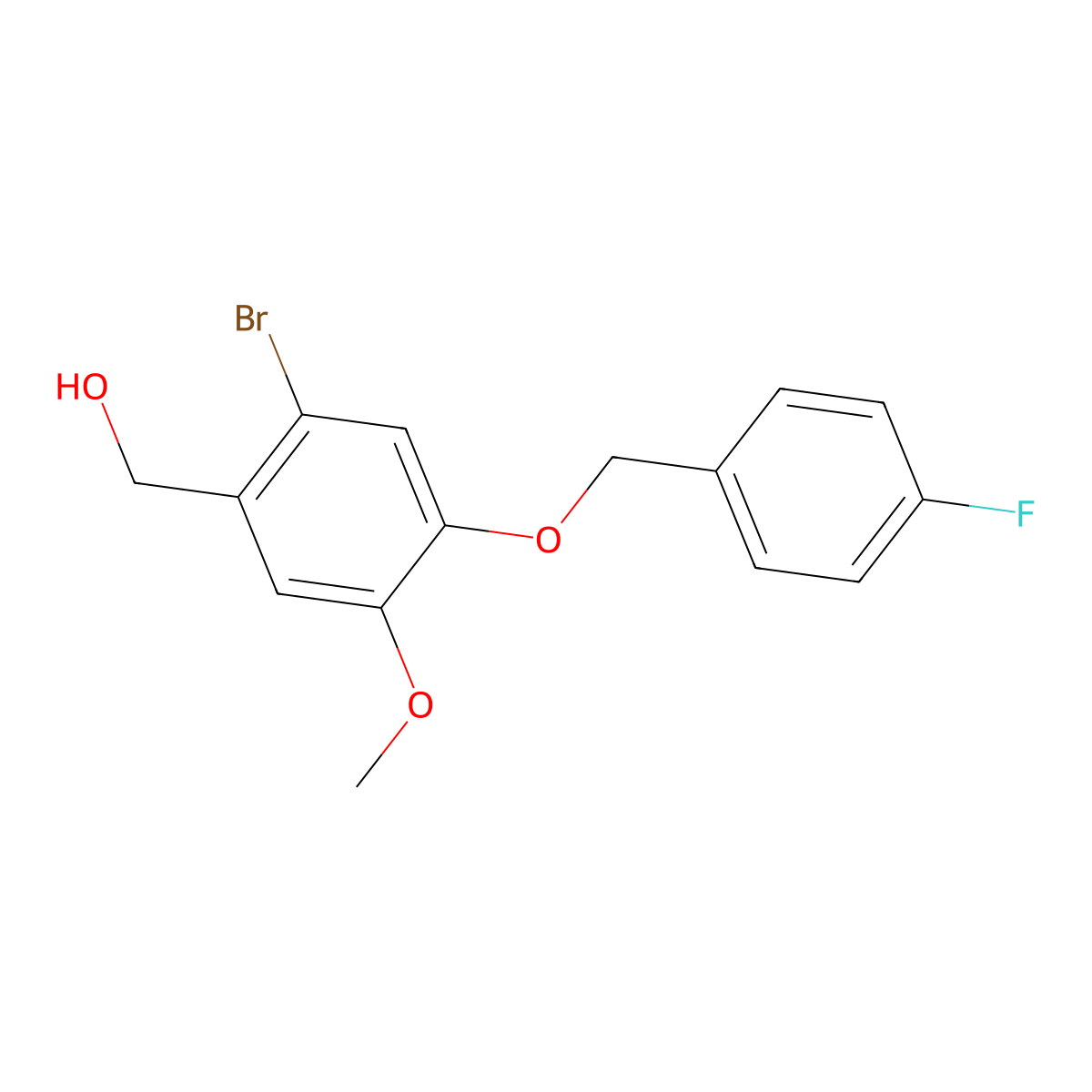 {2-Bromo-4-[(4-fluorobenzyl)oxy]-5-methoxyphenyl}methanol molecular structure, CAS 676331-90-1