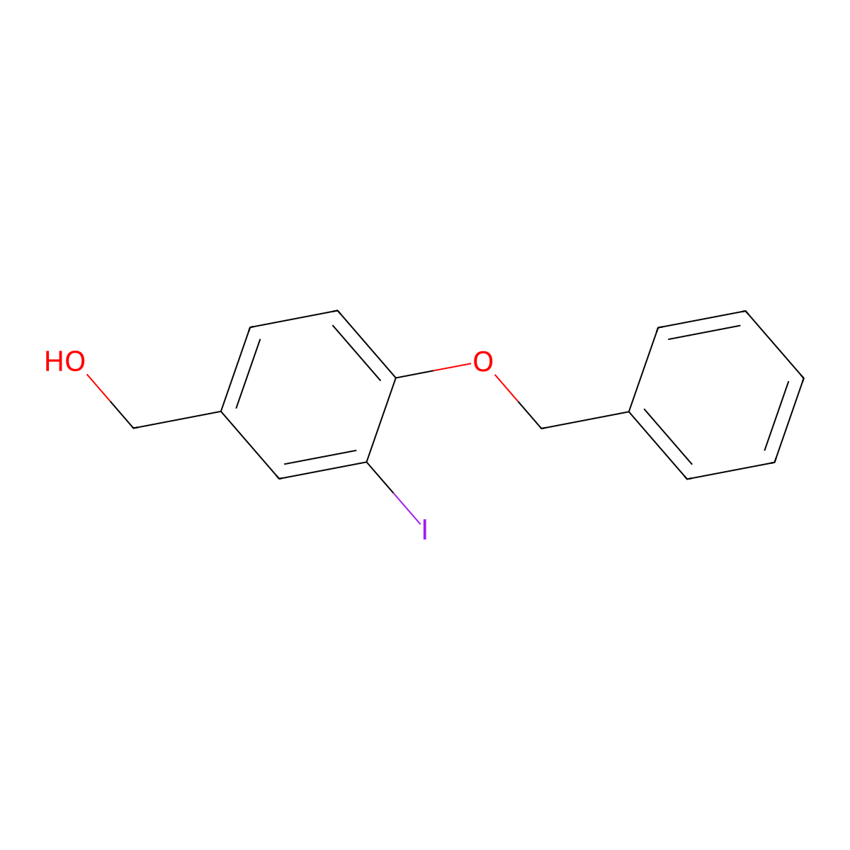 (4-(Benzyloxy)-3-iodophenyl)methanol molecular structure, CAS 676332-18-6
