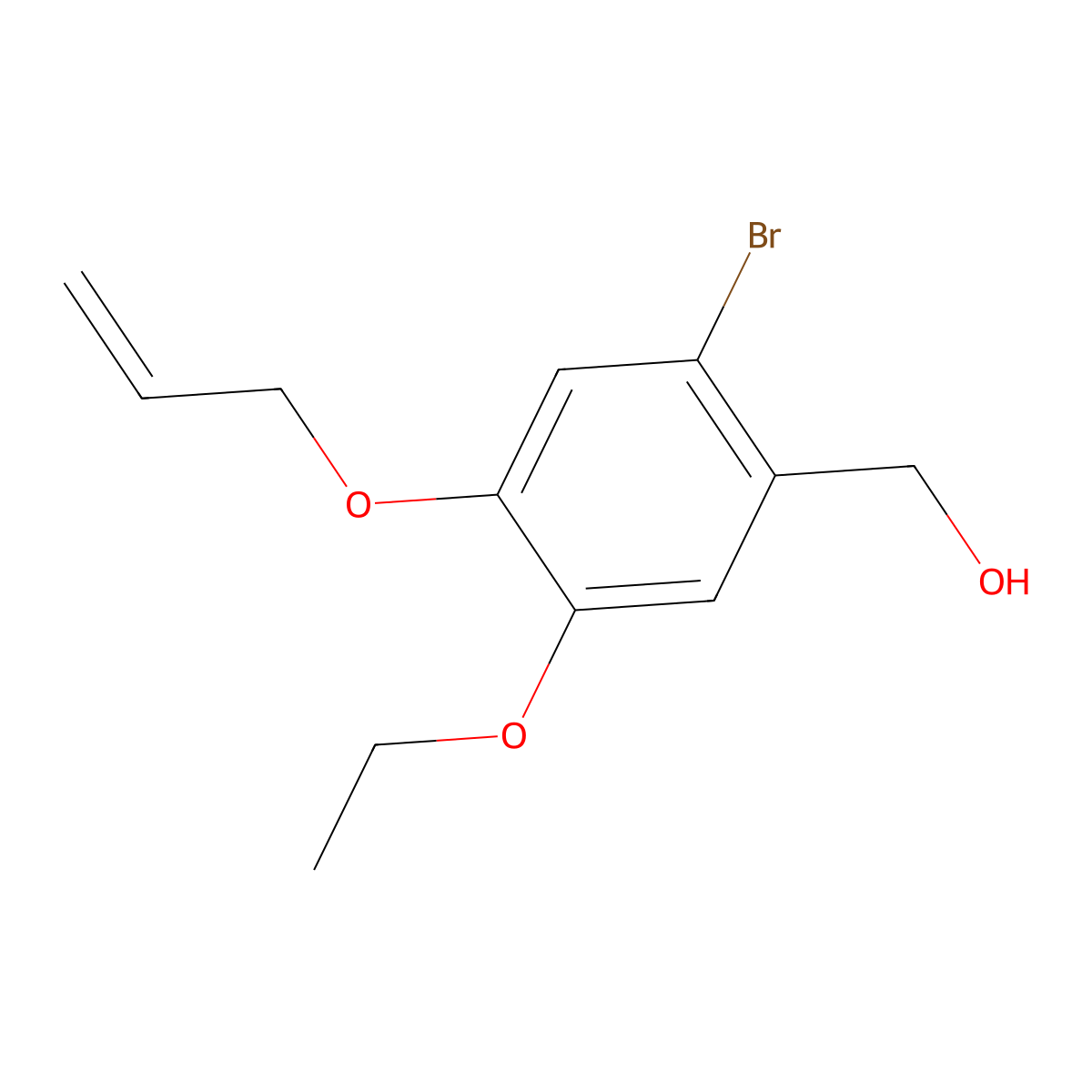 [2-Bromo-5-ethoxy-4-(prop-2-en-1-yloxy)phenyl]methanol molecular structure, CAS 676332-55-1