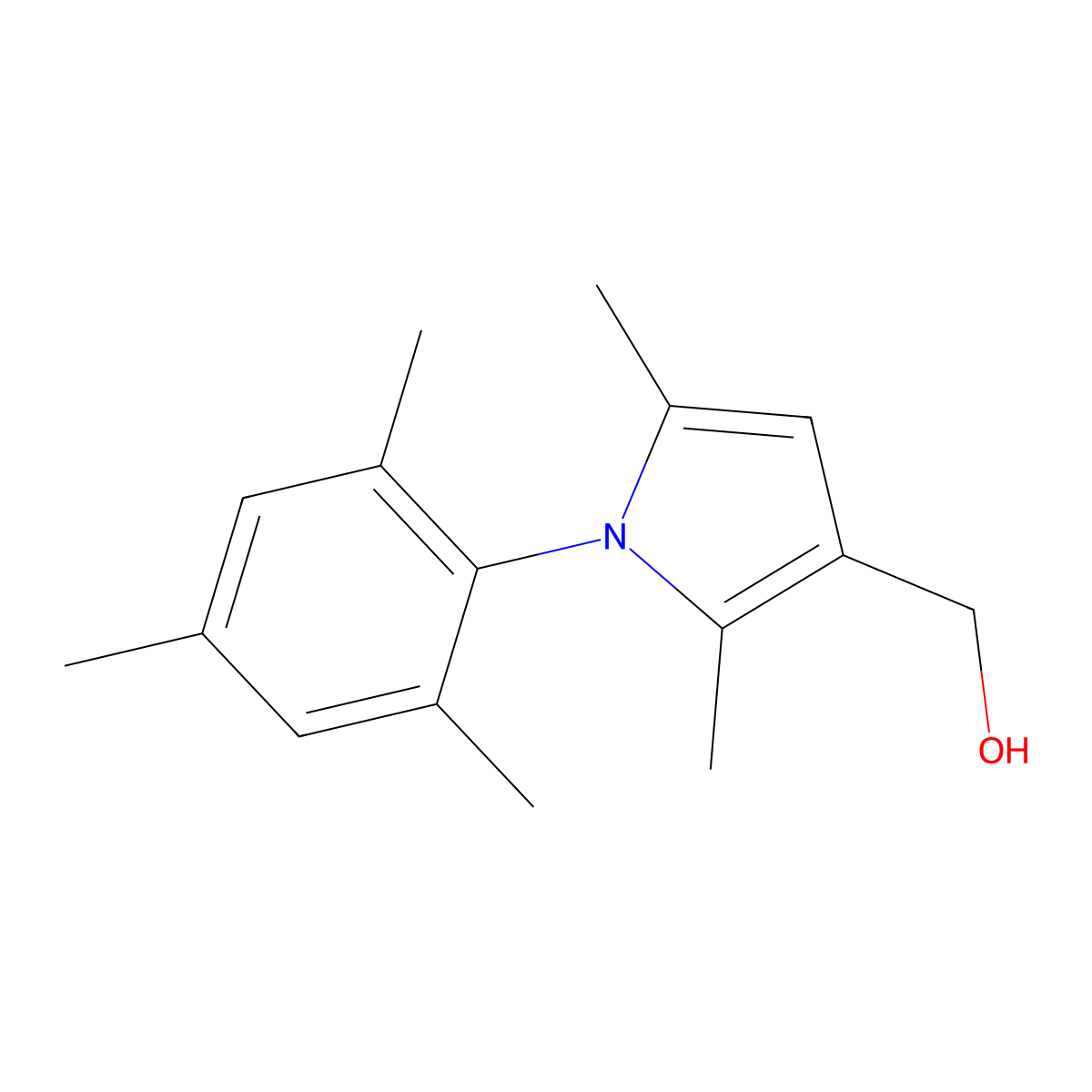 [2,5-Dimethyl-1-(2,4,6-trimethyl-phenyl)-1H-pyrrol-3-yl]-methanol molecular structure, CAS 676332-95-9