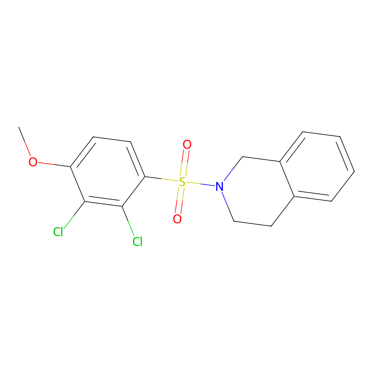 2-(2,3-dichloro-4-methoxyphenyl)sulfonyl-3,4-dihydro-1H-isoquinoline molecular structure, CAS 676334-86-4