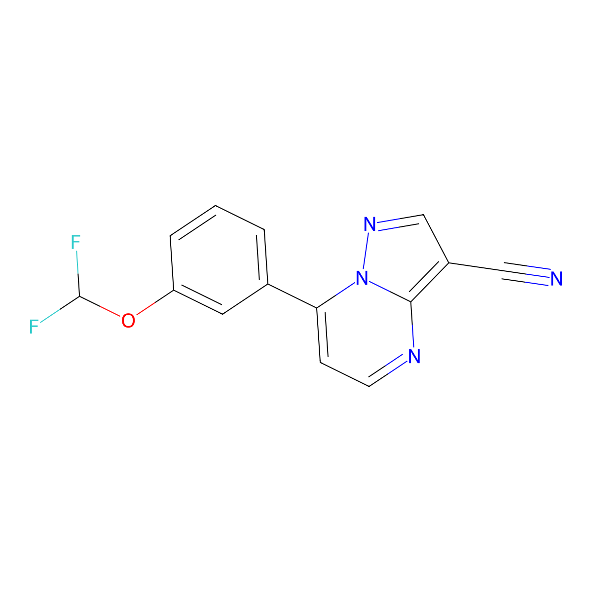 7-[3-(Difluoromethoxy)phenyl]pyrazolo[1,5-a]pyrimidine-3-carbonitrile molecular structure, CAS 676335-16-3
