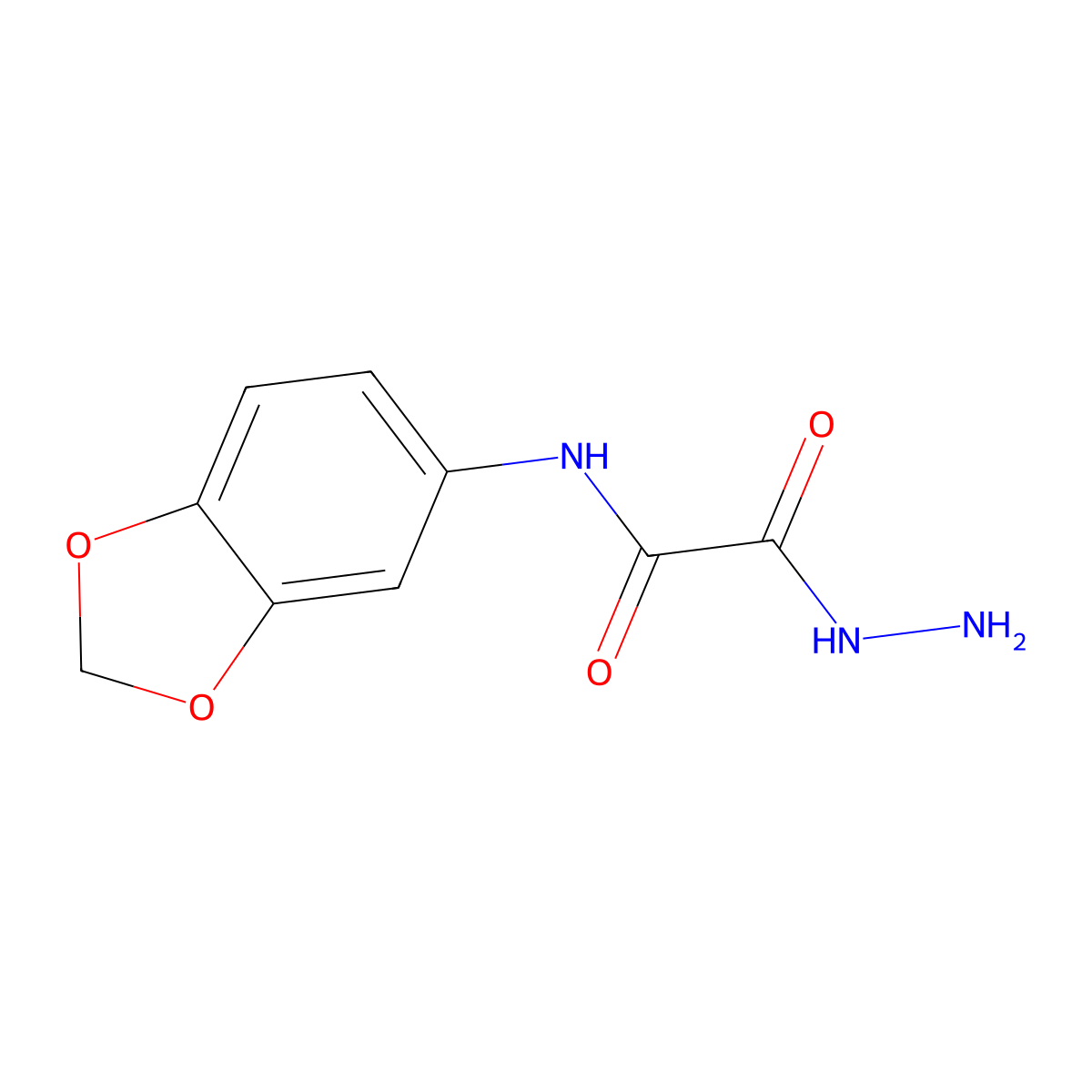 N-(1,3-benzodioxol-5-yl)-2-hydrazinyl-2-oxoacetamide molecular structure, CAS 676335-98-1